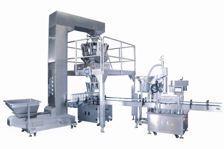 Automatic rice multi-head weighing filler screw capping machine line