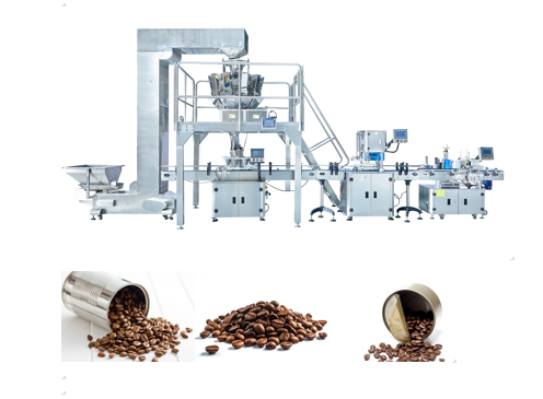 Automatic Can Coffee Bean Food Packaging Sealing Production Line